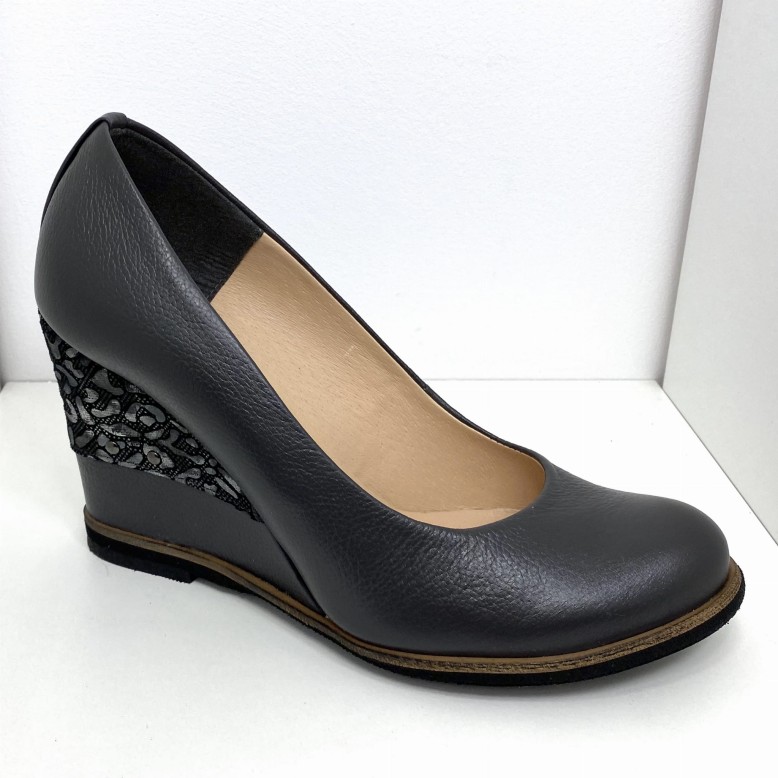 Półbuty damskie HIGO skóra 1972/1 Popiel