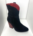Botki  damskie skórzane HIGO 2127 Czarne/ Wel