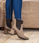 Botki damskie skórzane HIGO 2124 Cappuccino