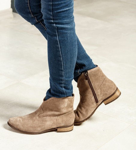 Botki damskie skórzane HIGO 2804 Almond