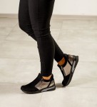 Półbuty Sneakers damskie skórzane HIGO 2116 Czarny