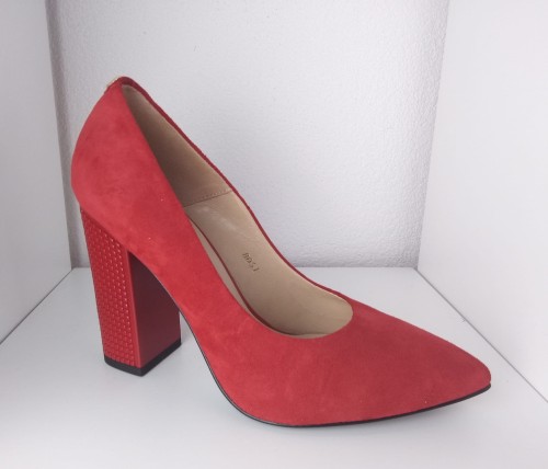 Czółenka damskie Sala skórzane 8051/28 Czerwony