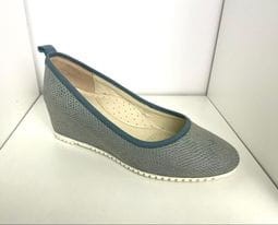 Baleriny damskie HIGO skóra 1265 Niebieski