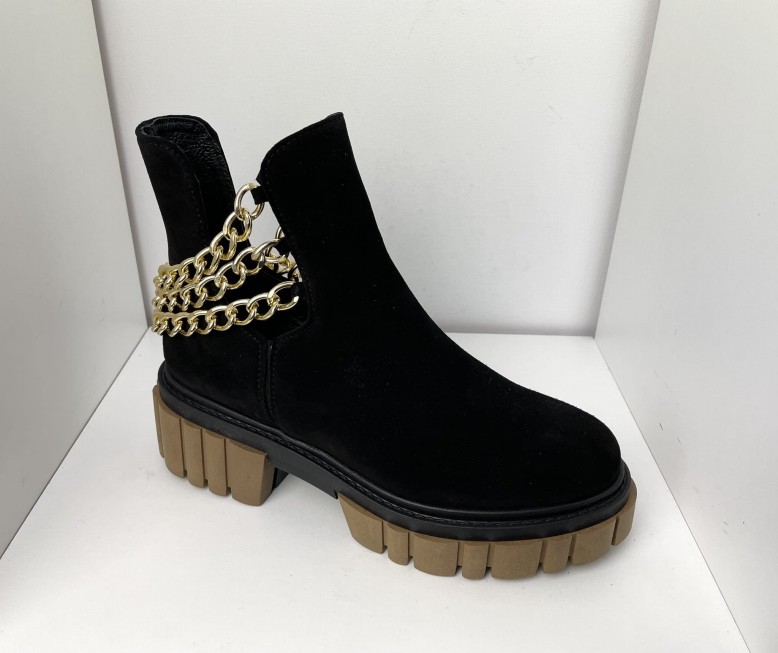 Botki damskie Karino skóra 3954/003 Czarny