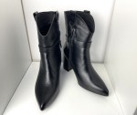 Botki damskie skórzane HIGO 2129 Czarny