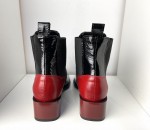 Botki damskie skórzane HIGO 2182 Czarny/Red/Lakier