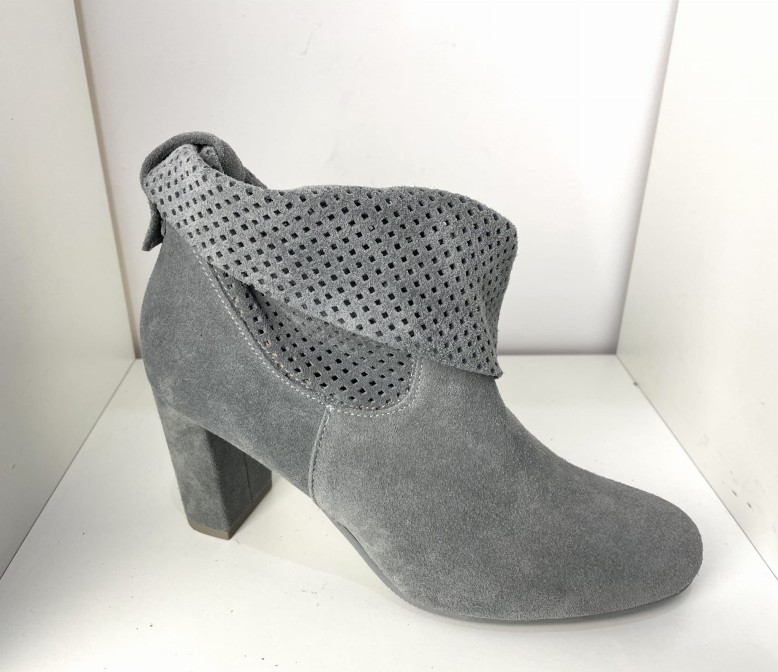 Botki damskie HIGO skóra 1801 Popiel