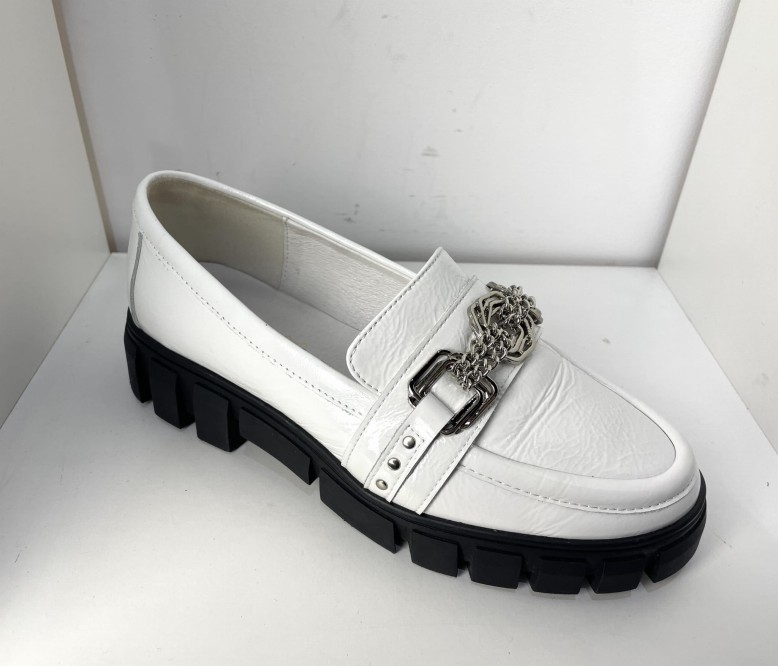 Półbuty damskie HIGO skórzane 1846 Biały