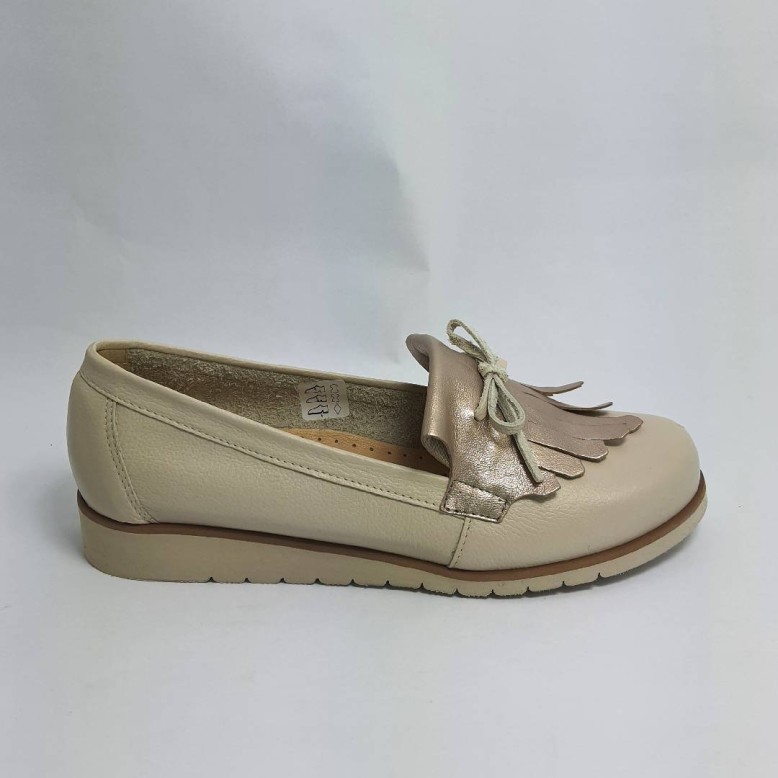 Półbuty damskie HIGO skóra 1950/0 Beż