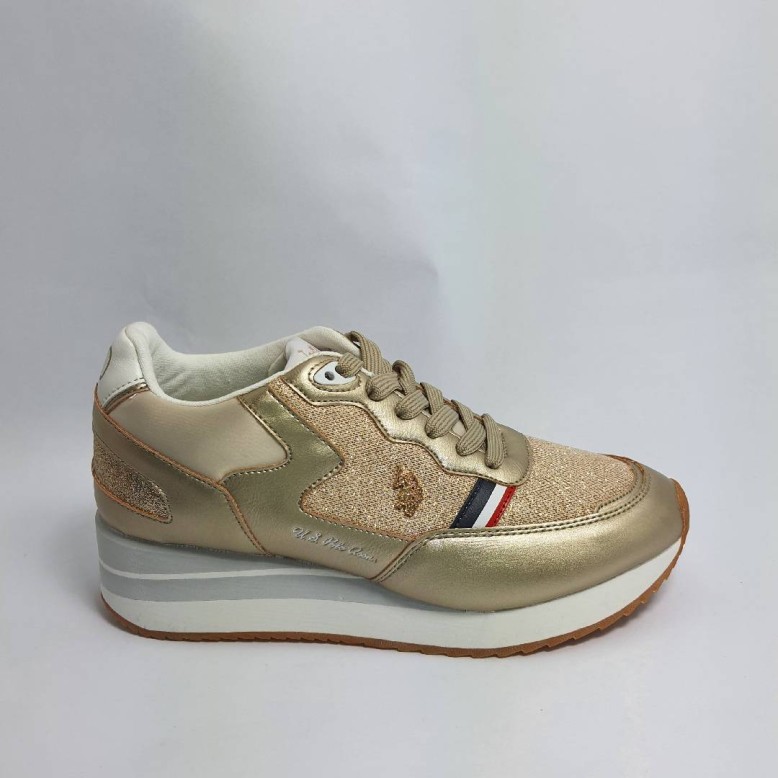 Sneakersy damskie  Us Polo sylvia001 gold
