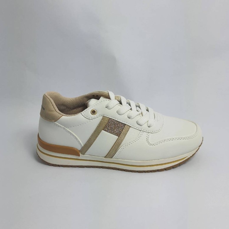 Sneakersy damskie Tommy Hilfiger T3A4-32160-0813X223 White  Beige