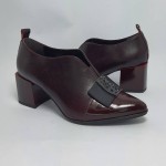 Półbuty damskie skóra HIGO 2281 bordo