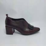 Półbuty damskie skóra HIGO 2281 bordo