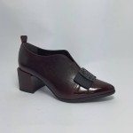 Półbuty damskie skóra HIGO 2281 bordo