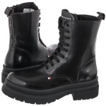 Botki damskie Tommy Hilfiger T3A5-32415-145599 BLACK/LACE-UP BOTIE