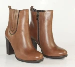 Botki damskie HIGO skóra 1494/471 Brąz/Rudy