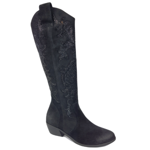 Kozaki damskie Exquisite 1458 Czarny welur