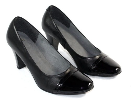 Półbuty damskie HIGO skóra 617 Czarne