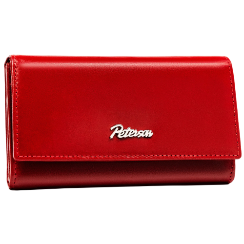 Portfel skórzany damski Peterson PTN SET-D-68-KCS Red