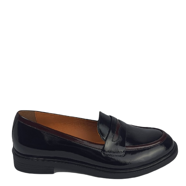 Mokasyny damskie ARKA BIOECO 6425-1974-2292 CZARNY -BORDO