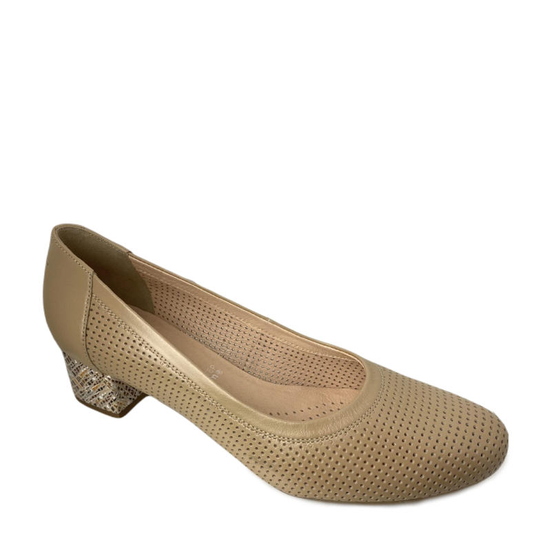 Czółenka damskie Arka skórzane 6057/2170/2127 Beż