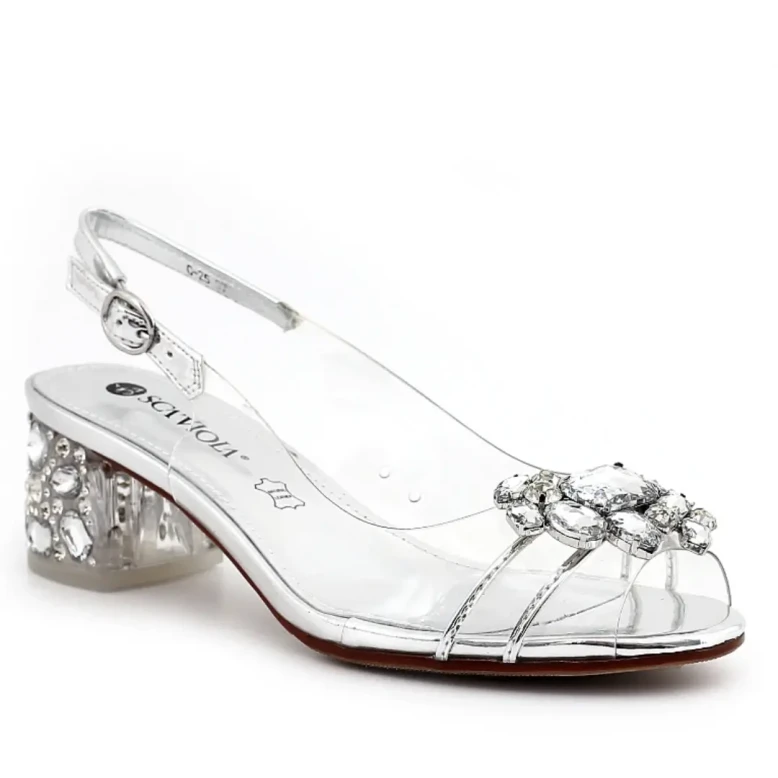 Sandały damskie Scaviola G-25 srebro-1