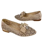 Baleriny damskie Boccato 010.724 24 T KAHVI pudrowy-3