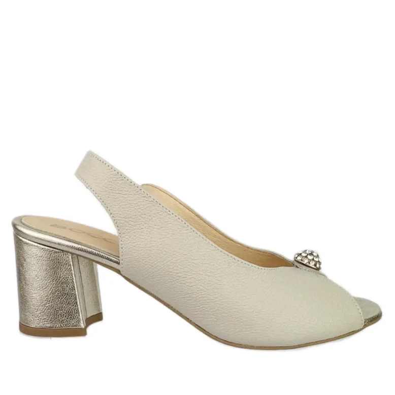 Sandały damskie Boccato 1518 J11/W11 ecru złoty-1