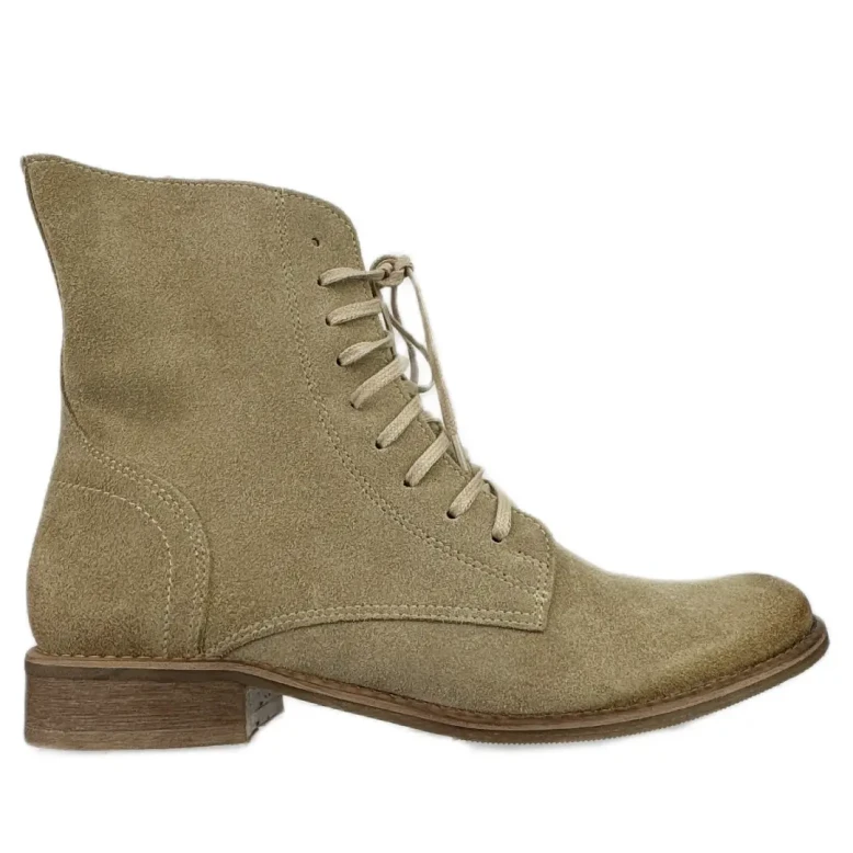 Botki damskie Exquisite 987 beż welur-1