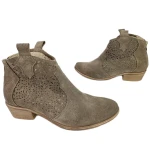 Botki damskie Exquisite 1130 almond welur-3