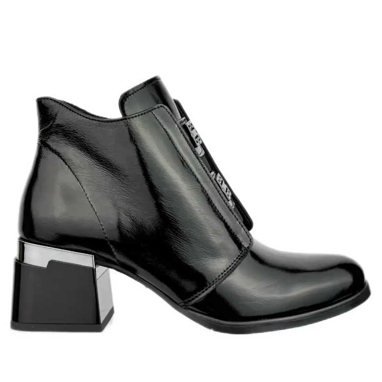 Botki damskie Boccato 8010 A-128 czarny lakier-1