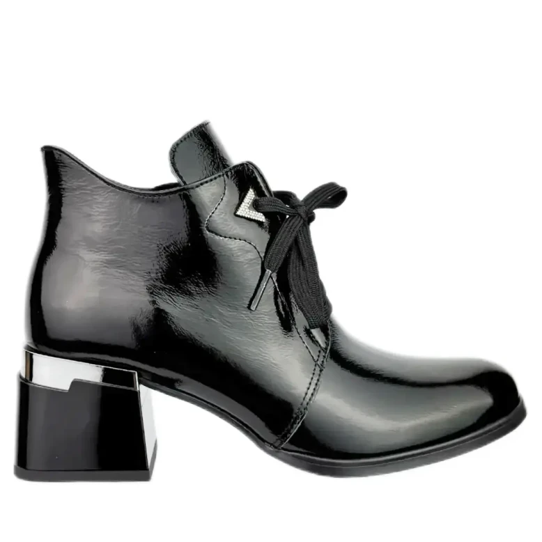 Botki damskie Boccato 7614 A128 czarny lakier-1