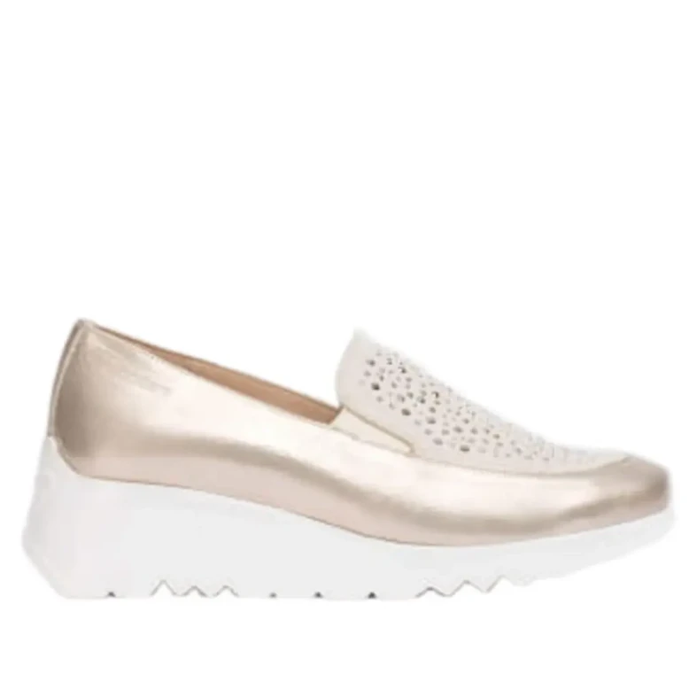 Półbuty damskie Wonders E-6722 glow trend platino beige-1