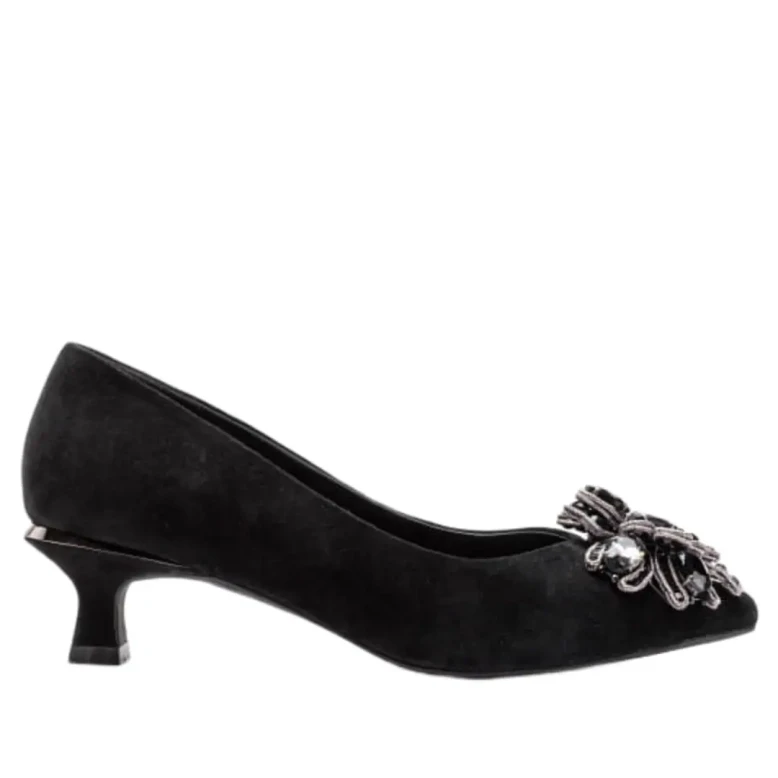 Czółenka damskie Alma en Pena I23122 Suede Black-1