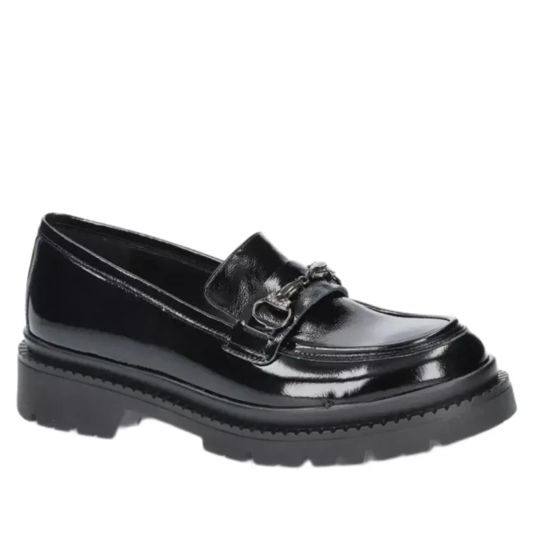 Mokasyny damskie Karino 4898/090 czarny lakier-1