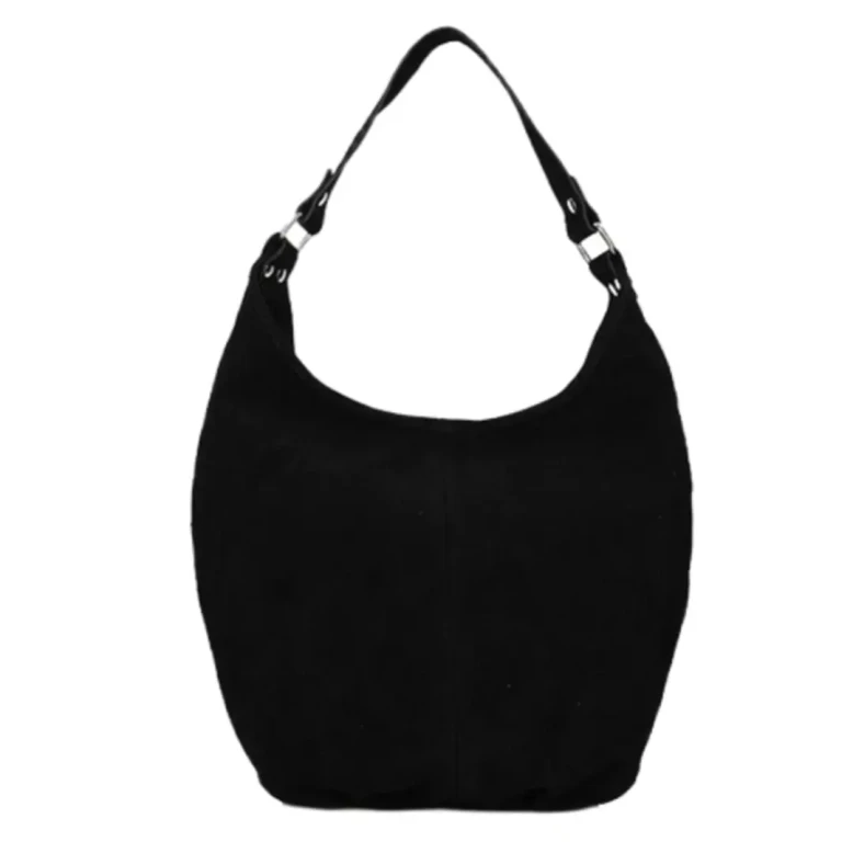 Torebka damska worek Toscanio A284 czarna welur-1