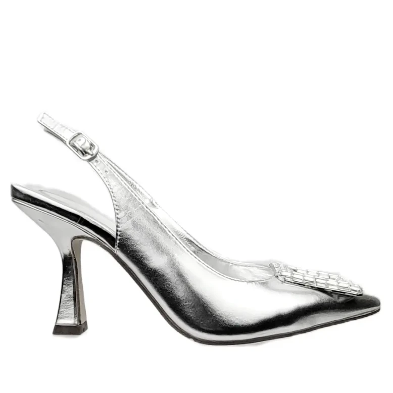 Czółenka damskie Menbur 24509 0009 plata/silver-1