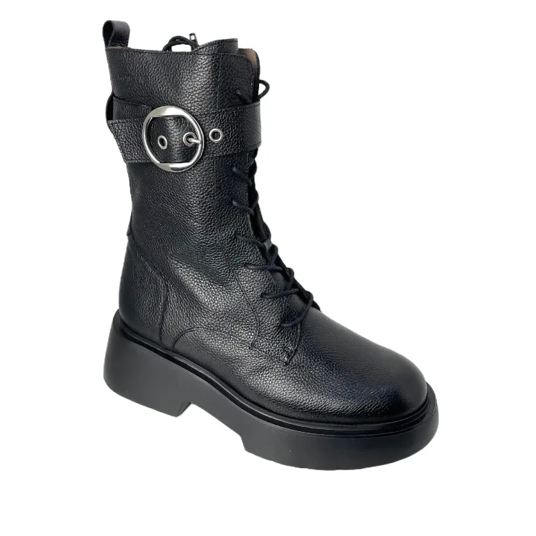 Botki damskie Wonders skóra C-6704 Czarny-1