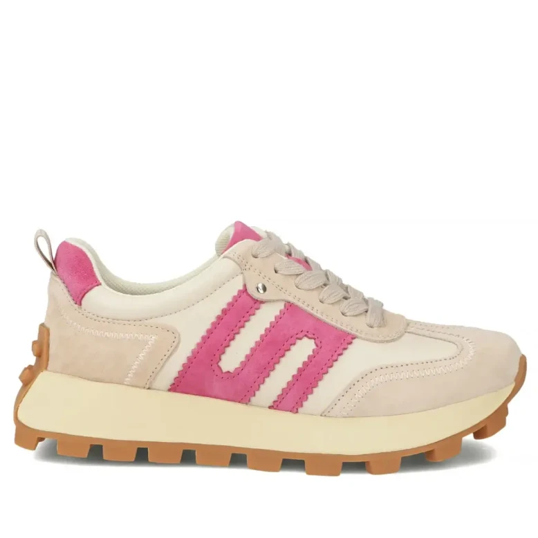 Sneakersy damskie Filippo DP6743/25 BE FH beżowo różowe-1