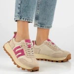 Sneakersy damskie Filippo DP6743/25 BE FH beżowo różowe-2