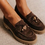 Mokasyny damskie Karino 5950/008-P mokka welur-2