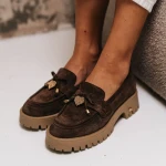 Mokasyny damskie Karino 5950/008-P mokka welur-4