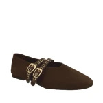 Baleriny damskie Karino 5876/015-P brąz welur-2