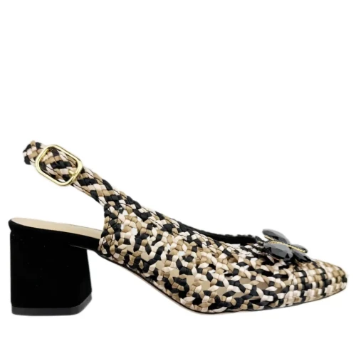 Sandały damskie Higo 2834 CZAR/BEŻ czarno-beżowe