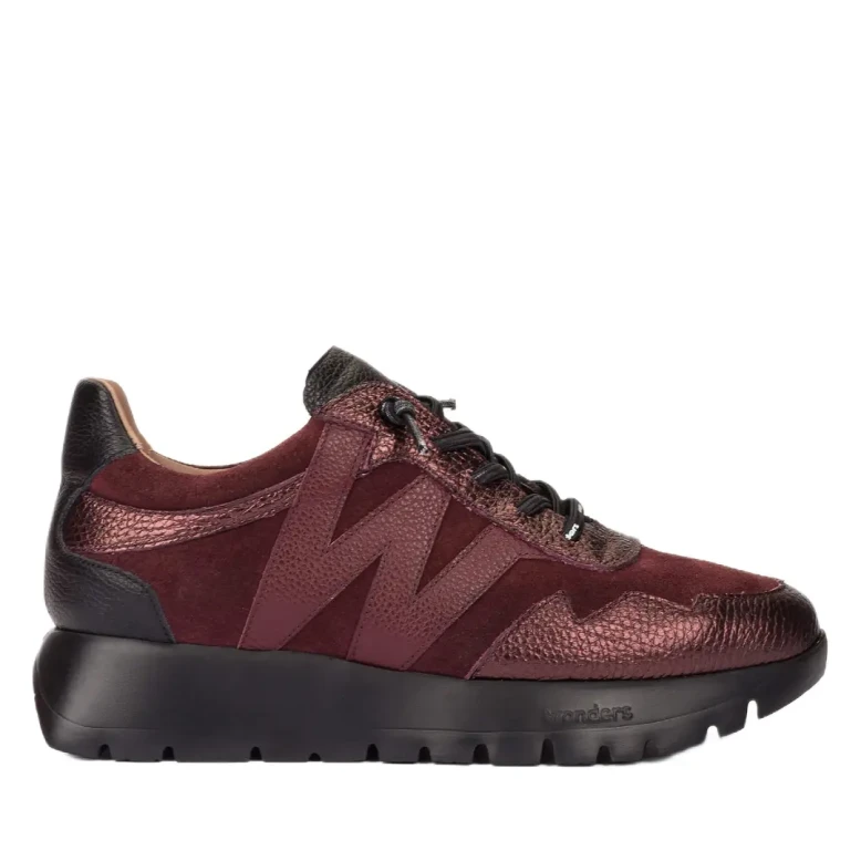 Sneakersy damskie Wonders A-24110 bordowe-1