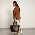 Torebka damska shopperka Toscanio F258 brązowa-2
