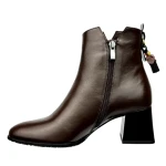 Botki damskie Higo 3147 CZEK452/CZ287 brązowe-4