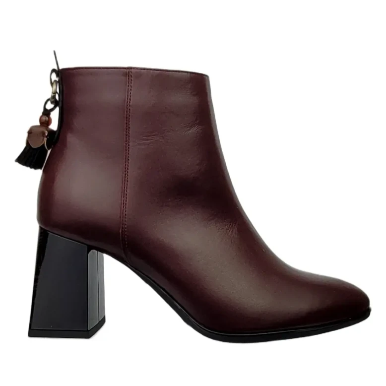 Botki damskie Higo 3146 BOR597/CZ287 bordowe-1