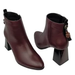 Botki damskie Higo 3146 BOR597/CZ287 bordowe-3